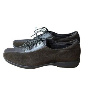 Trotters 10 M Women's Brown Sueded Leather Oxfords‎